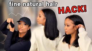 Fine Natural Hair HACK! | The MOST NATURAL Seamless Clipins I've Tried ft. Lashey Hair