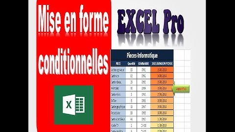 Excel formation avence Mise en forme conditionnelle