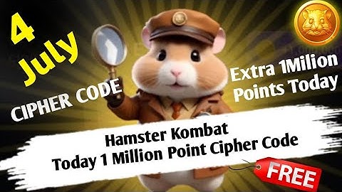 4 July Morse Code Hamster Kombat | 1Million Coin Daily Cipher | Hamster Kombat Today Daily Cipher