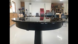 Making a round table top and finish with black epoxy