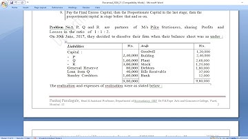 SYBcom III Piecemeal Distribution Practical Problem No.1 & Solution -PART 3 - Prof. Pankaj Pandagale