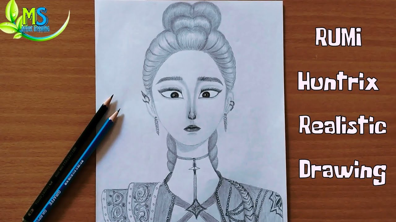 RUMI Drawing from Kpop Demon Hunter//Easy To Draw With Pencil - YouTube