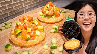 Sushi Waffles  (TikTok’s CRISPY RICE and fresh SALMON HACK!)