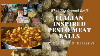 SERIES: GROUND BEEF DISHES FROM AROUND THE WORLD | ITALIAN INSPIRED PESTO MEATBALLS & TORTELLINI