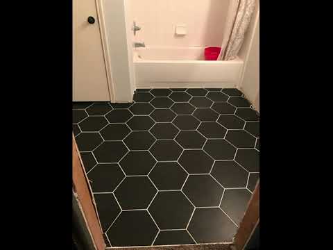 Black slate hexagon tile