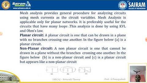 Lecture video_18EC32_Module1_Mesh Analysis_A Poonguzhali