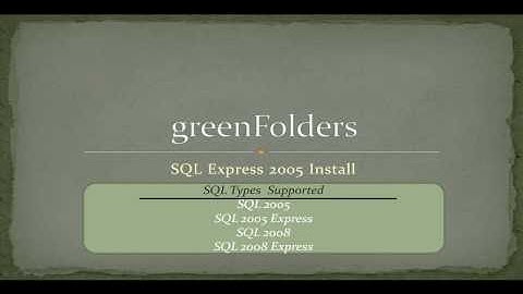 SQL Express Install