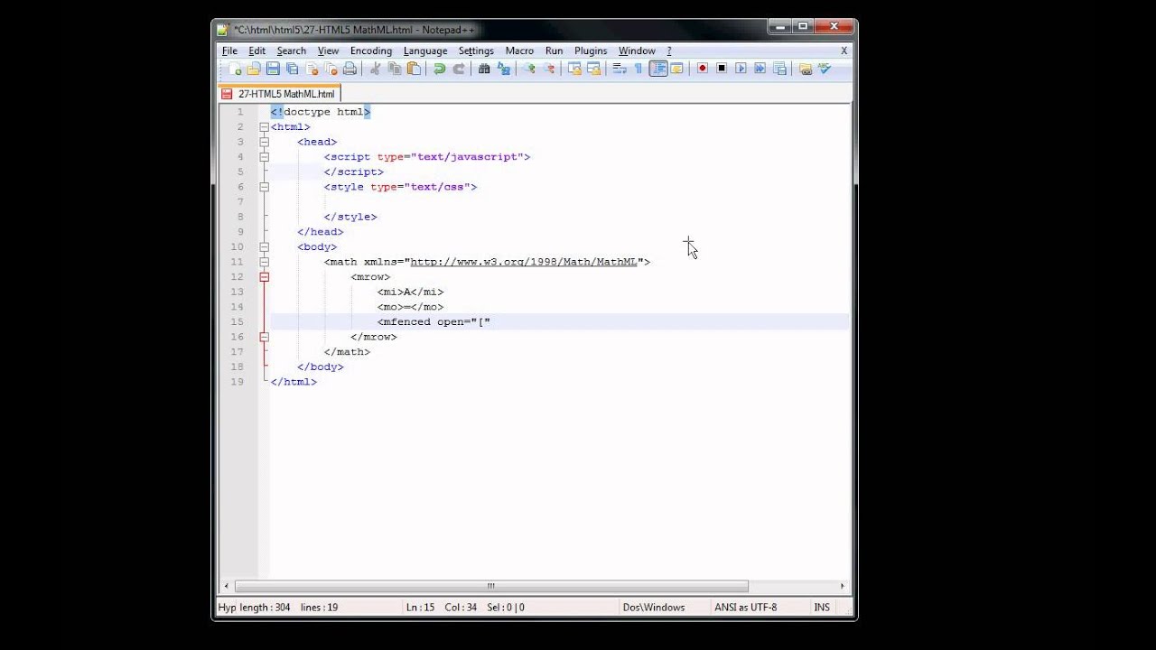 27 HTML5 MathML in Arabic