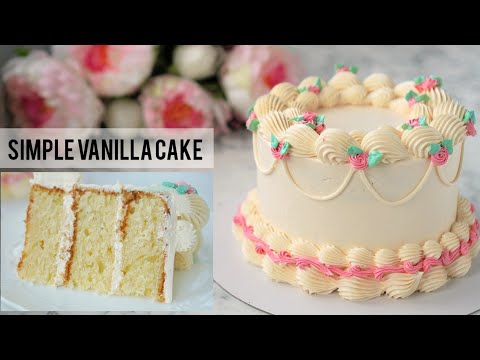 Simple Vanilla Cake with Elegant Retro Design