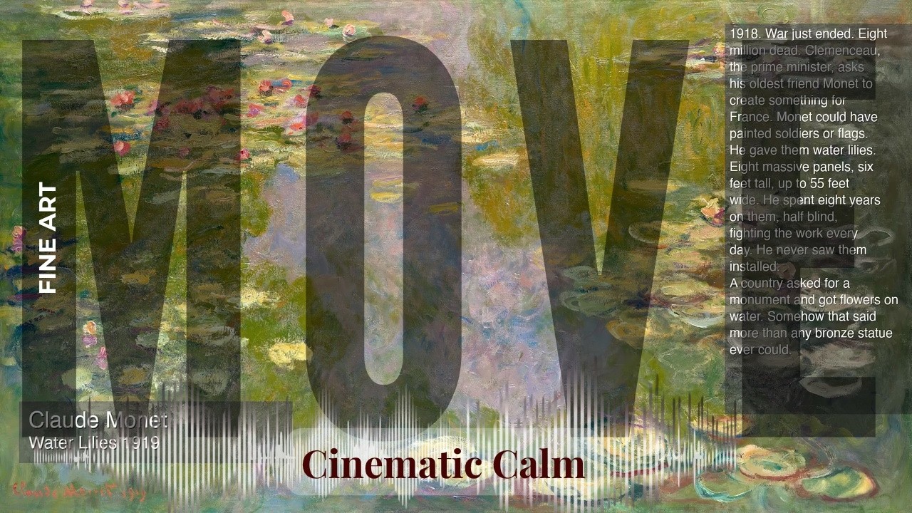Move - Cinematic Calm with Fine Art | Monet · Water Lilies 1919 & others