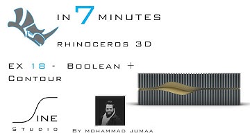 Rhino tutorial in 7 minutes  -  EX 18  -  Boolean + Contour