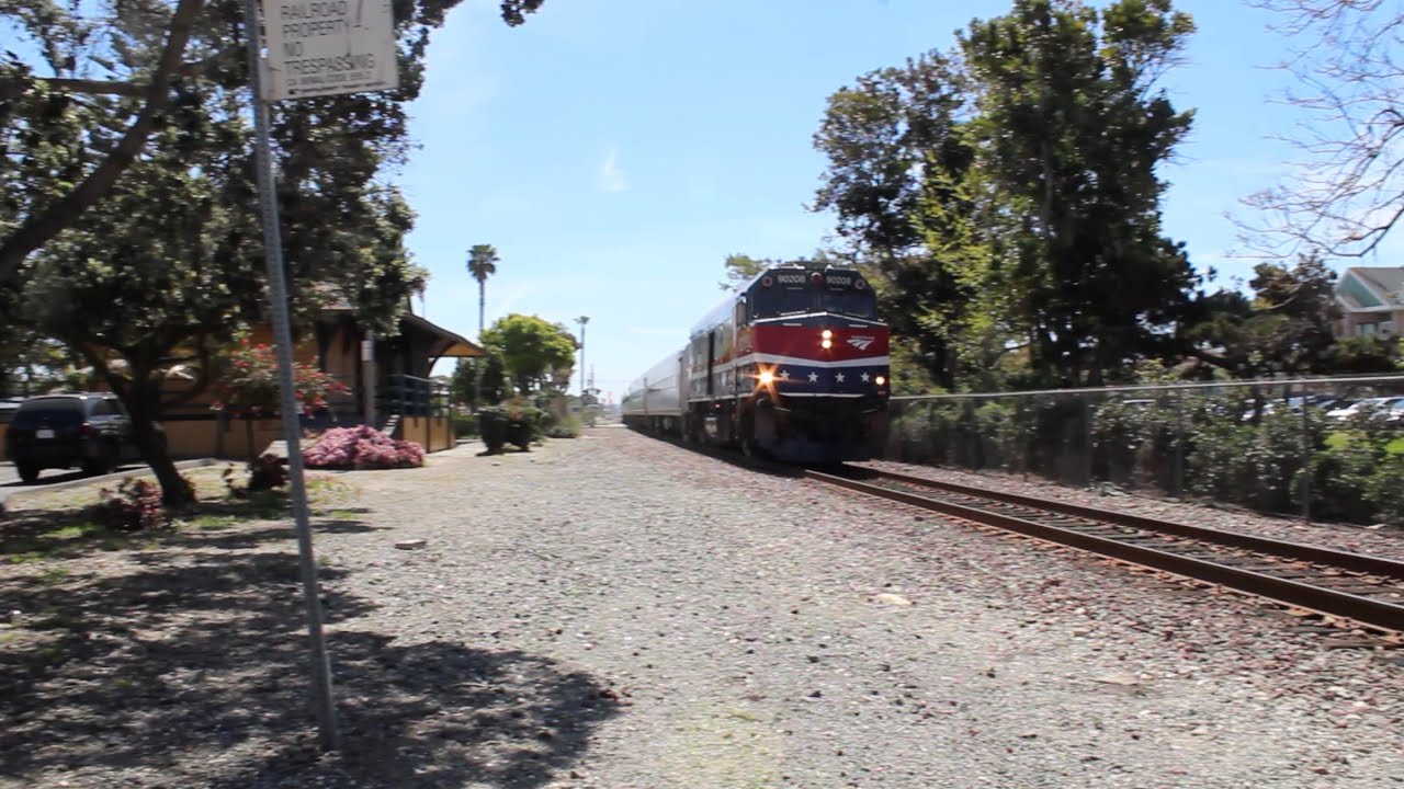 Railfanning Carlsbad Village for the first time! Feat. Horn, fast trains, and more! (4/1/19)