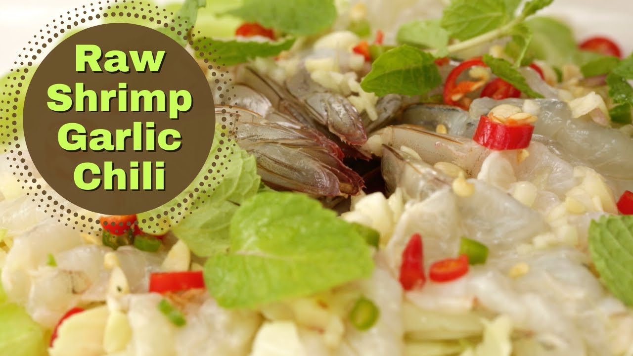 Thai Prawn Shrimp Cooked In Lime Juice Salad Recipe Youtube