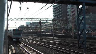 [HD]横浜線205系と京浜東北線E233系と横須賀線E217系と東海道線211系通過