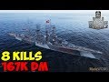 World of WarShips | Yorck | 8 KILLS | 167K Damage - Replay Gameplay 4K 60 fps