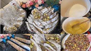 Turkish delight or (Noga) dessert for Eid//Luqm ba Besta//راحة بالفستق المميزة بطعمها وشكلها