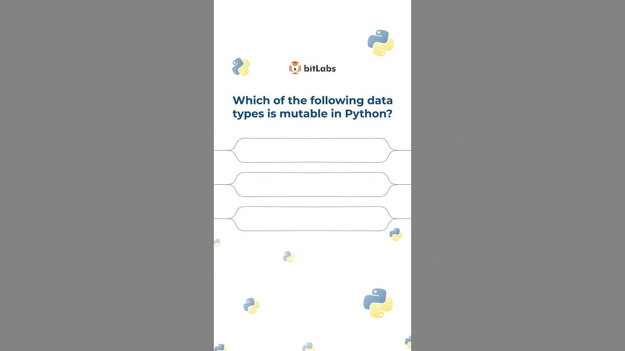 Which data type is mutable in #python ? #shorts - YouTube