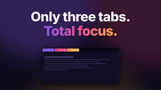 ThreeTabs: Only three tabs. Total focus. | Chrome/Firefox Extension