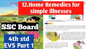 4th std Evs/12. Home Remedies for Simple Illnesses/English Medium/Easy explanation/SSC Board