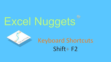 Excel 2010 Shortcut - Adding and Editing a Comment: Shift + F2