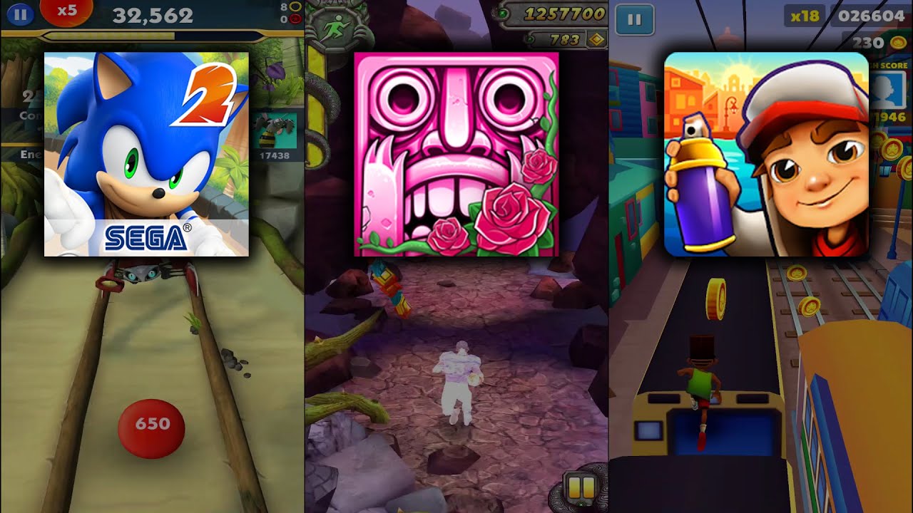 Sonic Dash 2 Sonic Boom Vs Temple Run 2 Winter Wasteland Vs Subway ...
