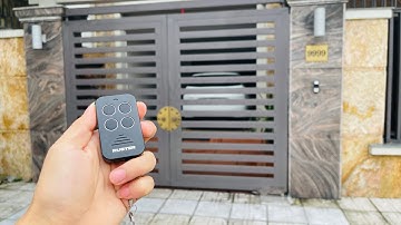 Cổng tự động âm sàn Ruster lắp cho cổng 2 cánh inox