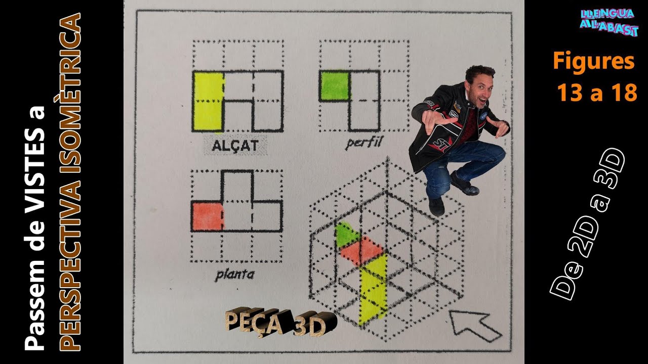 Deducció de la PERSPECTIVA isomètrica A PARTIR DE VISTES (fig. 13 a 18)