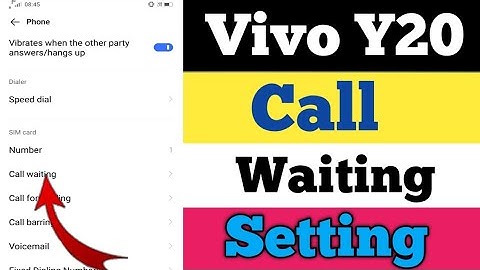 How To Call Waiting Setting On Vivo Y20 || Vivo Y20 Call Waiting Me Kaise Rakhe