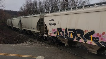 NS 61F Chase Over The SWP Railroad