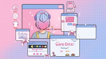 Gamer Girl Desktop | Animated Stream Overlays | Twitch Package | Twitch Stinger Transtition