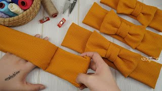 3 Minutes ALL SIZE Easy Bow Headband ❤ Making Baby Bow Headbands with Bullet Fabric