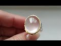 Handmade Серебряное двухцветное кольцо с африканским розовым кварцем 34ct (22х19х11 мм), день