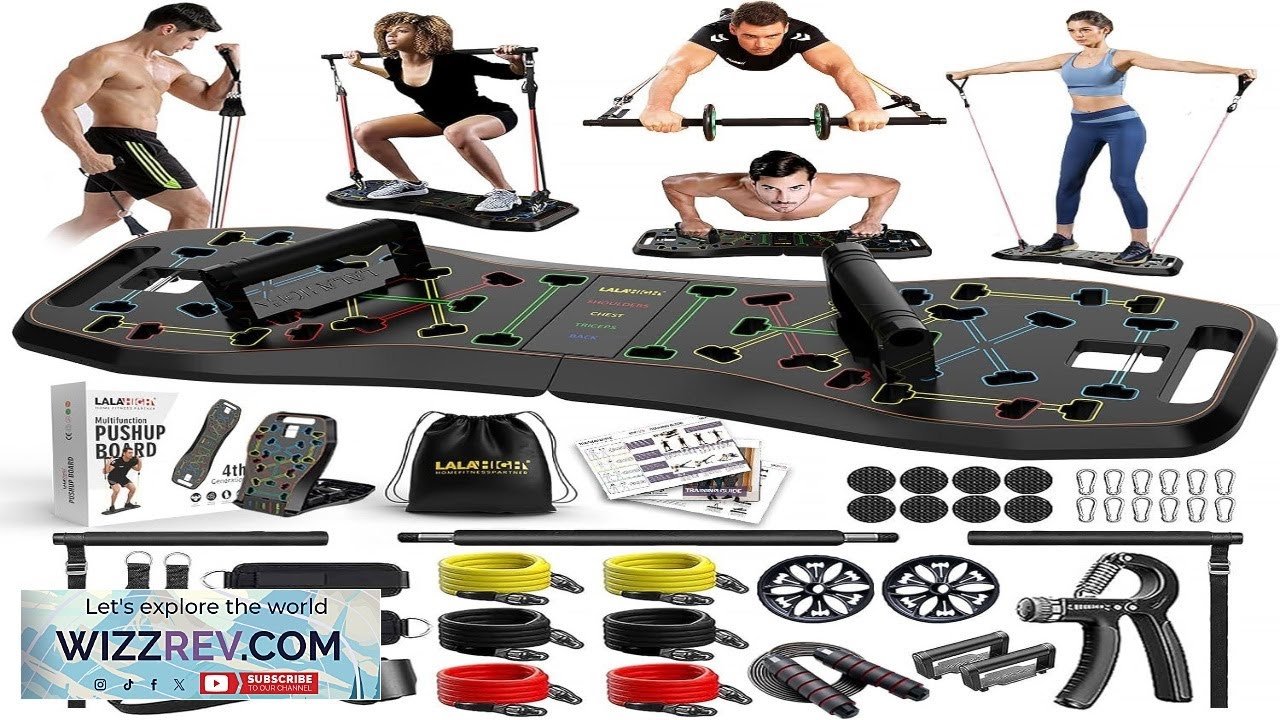 Planche Push Up LALAHIGH 15 En 1 – Premium ABS – Avec élastiques Et Corde à Sauter