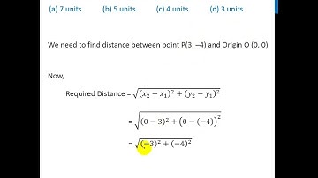 [Class 10] - The distance of the point P (3, -4) from the origin is - Teachoo
