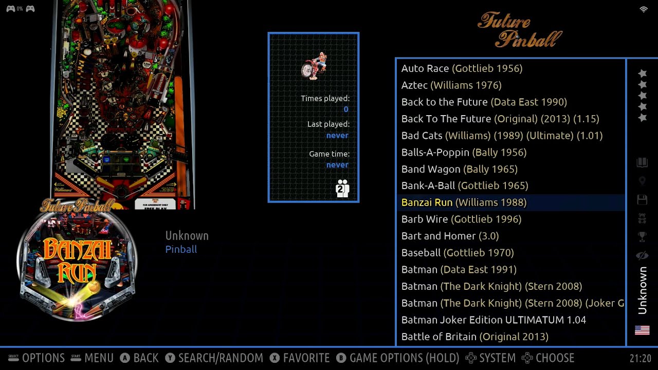 Batocera 36 + Future Pinball Banzai Run (1988) YouTube