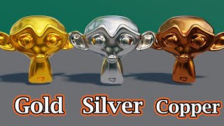 Create Gold | Silver | Copper | Bronze | Realistic Metals In Blender (All Versions) Eevee & Cycles