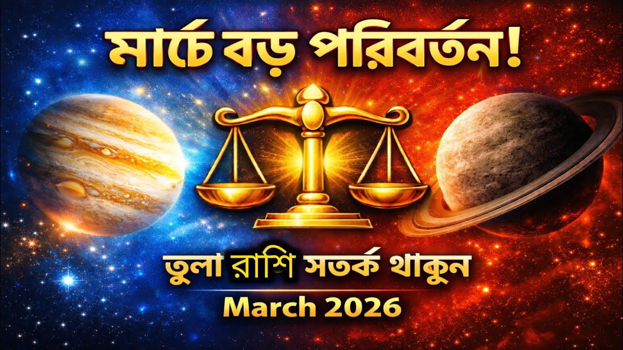 তুলা রাশি মার্চ 2026 ⚠️ সতর্ক থাকুন! জীবনে বড় পরিবর্তন | Libra Horoscope March 2026