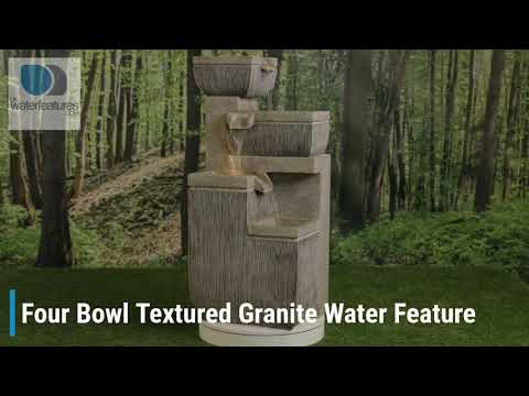 Four Bowl Textured Granite Garden Water Feature