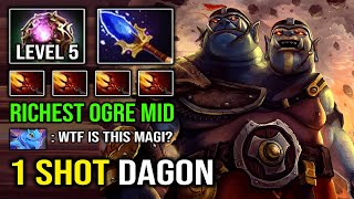 WTF 1 Shot Everyone Level 5 Dagon Ogre Magi Unlimited Skill Spam Insane Ignite Burn DPS Dota 2