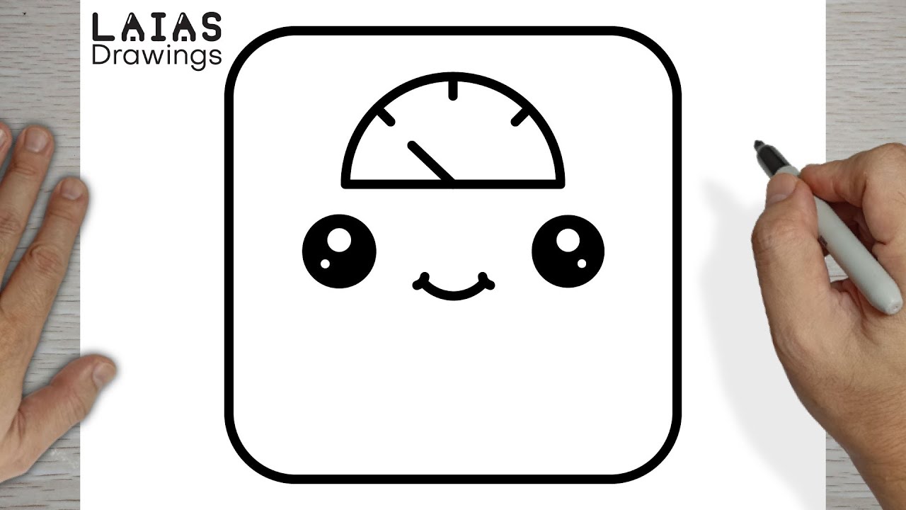 How to draw a Cute Weight Scale, Easy Drawings - YouTube