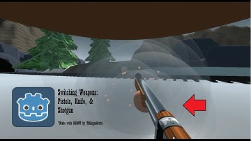 Godot Making FPS Open World Game: Switching Weapons #at2dgames #3d #shotgun