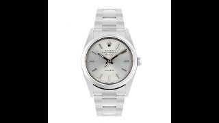 Rolex Air-King 34MM Silver Baton Dial Stainless Steel | 14000M - 2001