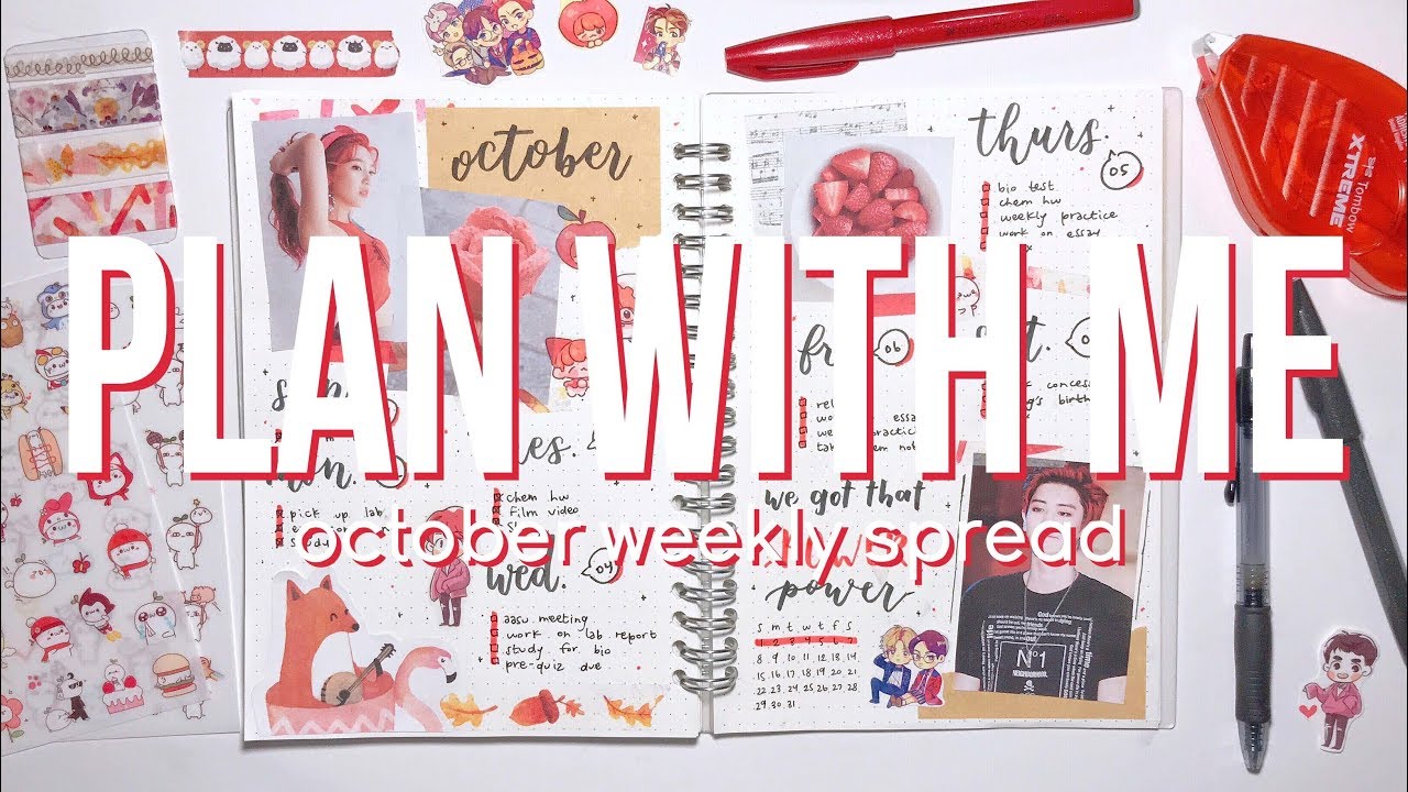 🍓 Plan With Me: October Weekly Spread | bullet journal