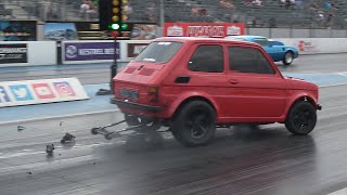 TAZ RACING FIAT 126 V8 REAR END EXPLOSION - SANTA POD RACEWAY