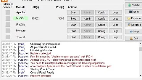 ERROR||XAMPP ||  port 80 in use by unable to open process with pid 4