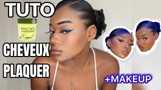 COMMENT PLAQUER SES CHEVEUX COURT EN 2 MiNUTE  SLEEK BUN+MAKEUP