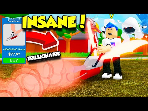 I Bought The Most Insane Flamethrower In Lawn Mowing Simulator And Became A Trillionaire Roblox Youtube - logins roblox lawn mower simulator
