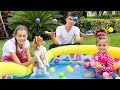 Giant Ice Balloon Melting Animal Easy DIY Science Experiment for kids with Mia Nastya Artem