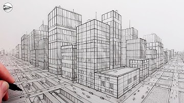 How to Draw a City using Two-Point Perspective Step-by-Step