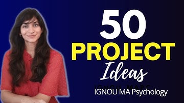 MA Psychology 50 Project Ideas | How to select Project Clinical, Counselling, Organizational | IGNOU
